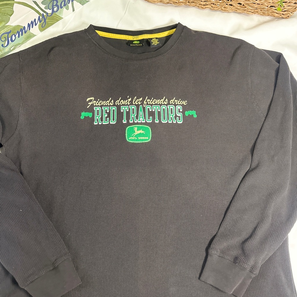John Deere Men's Black Long Sleeve Thermal Shirt